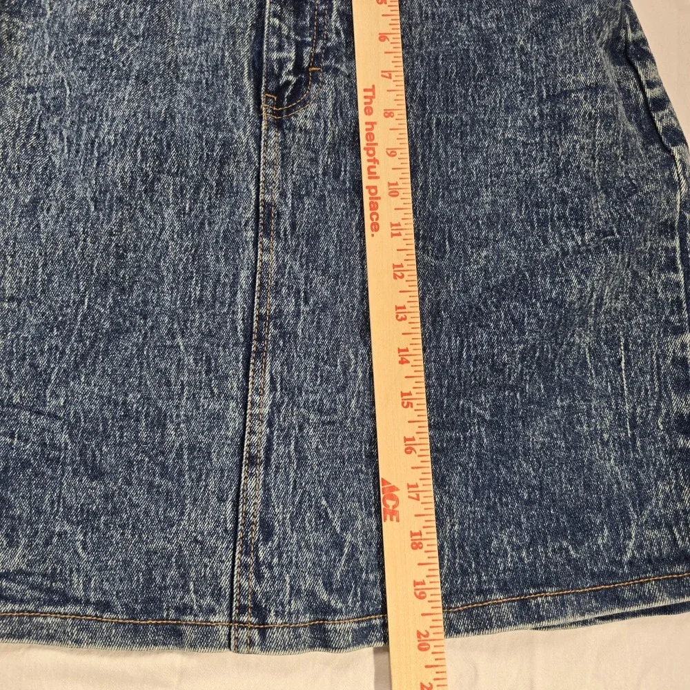 JORDACHE‎ High Waist Acid Dark Wash Denim Skirt 6? VINTAGE